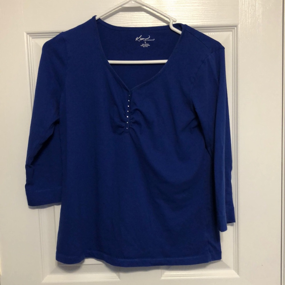 Kim Rodgers navy blue with crystal studs shirt